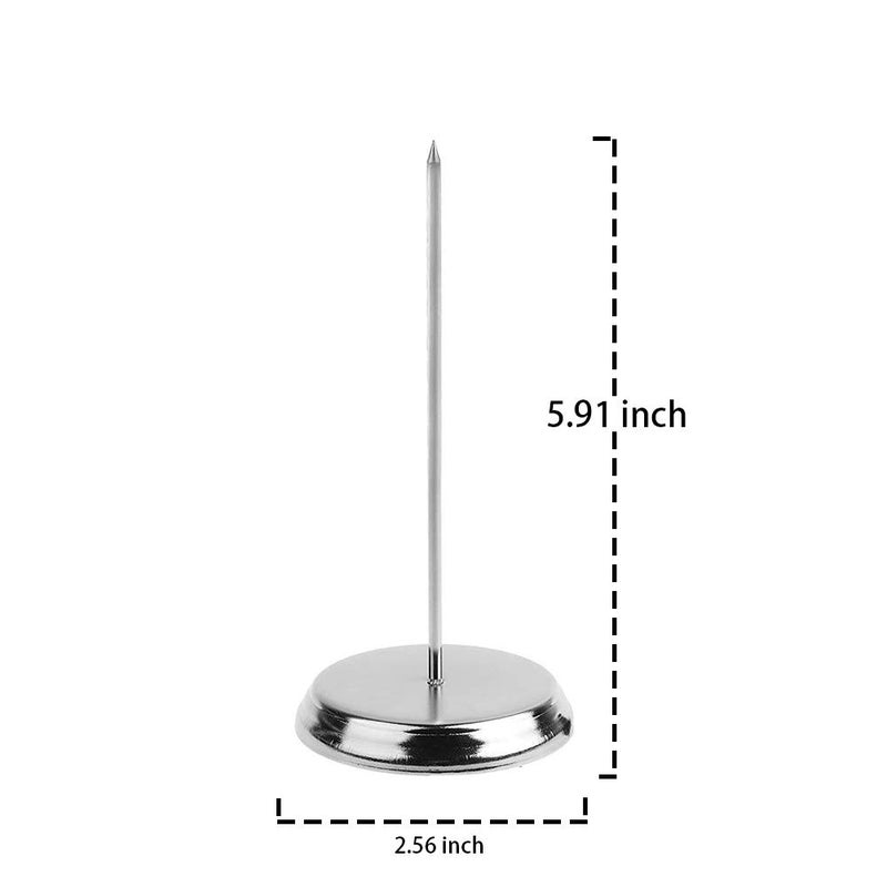 Bluecell BCP 2pcs Silver Color Desk Straight Rod Paper Holder Spike Stick Receipts Check Bill Fork, 5-3/4inches - Image 2